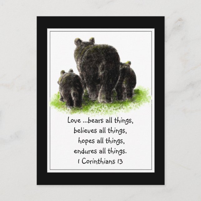 Scripture 1 Corinthians 13:4 Love is Postcard (Front)