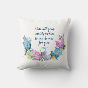 Scripture 1 Peter 5:7  Cushion
