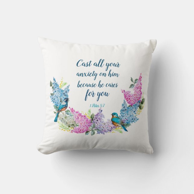 Scripture 1 Peter 5:7  Cushion (Front)