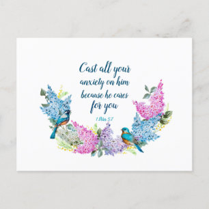 Scripture 1 Peter 5:7 Postcard