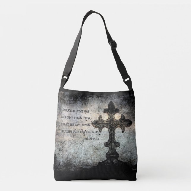 Scripture All-Over-Print Cross Body Bag (Back)