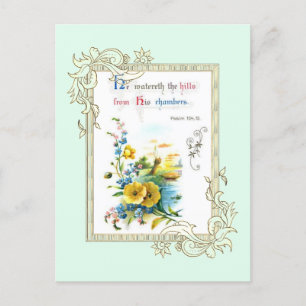 Scripture And Flowers Postcard