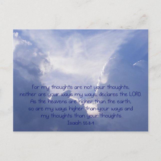 Scripture, Angel Image,  Isaiah 55:8,9, Postcard (Front)