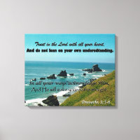 Scripture Art from Proverbs 3:5-6 Large Canvas