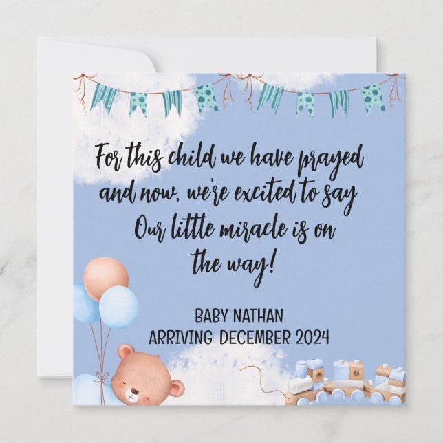 Scripture Baby Boy Announcement Card This Child 1 (Front)