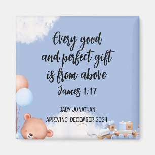 Scripture Baby Boy Announcement Magnet 1