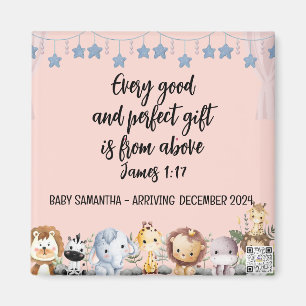 Scripture Baby Girl Announcement Magnet Good Gift
