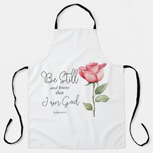 Scripture Be Still and Know that I am God Flower Apron