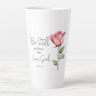 Scripture Be Still and Know that I am God Flower Latte Mug