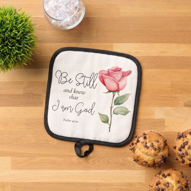 Scripture Be Still and Know that I am God Flower Pot Holder (Top Down)