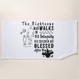 Scripture Beach Towel Father's Day Proverbs 20:7