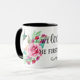 Scripture Bible Verse Pink Rose Bird Religious Mug