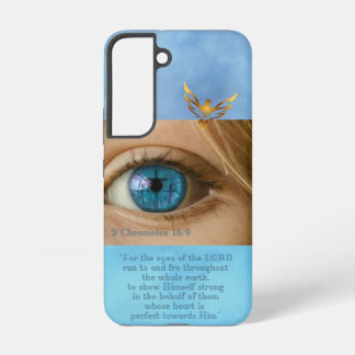 Scripture Blue Sky Calvary Crosses Gold Dove Samsung Galaxy Case