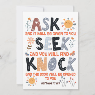 Scripture card bible Matthew 7:7