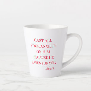 Scripture Cast Your Anxiety on Him Latte Mug