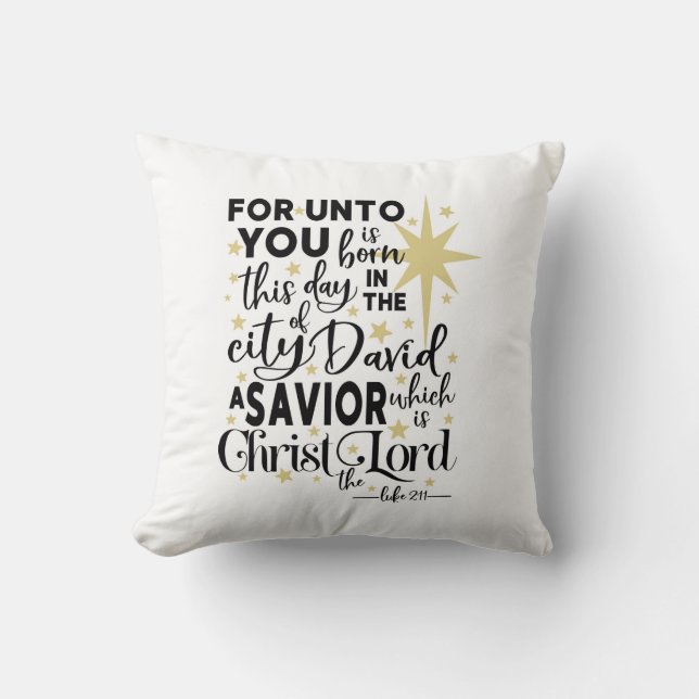 Scripture Christmas Birth of Christ Cushion (Front)