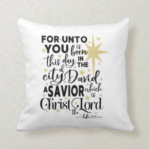Scripture Christmas Birth of Christ Cushion