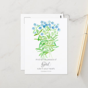 Scripture Colossians Prayer Card Blue Wildflowers