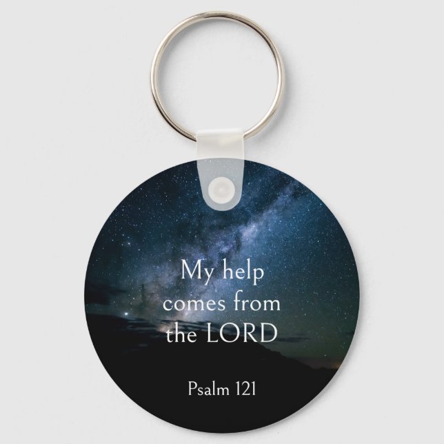 Scripture Comfort My Help Comes From the Lord Key Ring (Front)