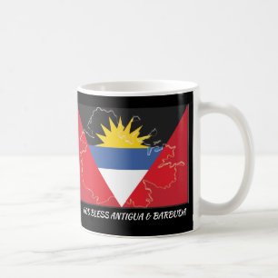 Scripture Customised ANTIGUA BARBUDA FLAG Black Coffee Mug