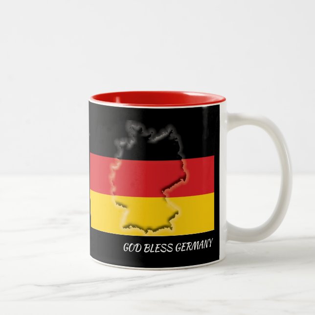 Scripture Customised GERMANY FLAG MAP  Black Two-Tone Coffee Mug (Right)