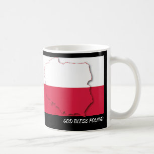 Scripture Customised POLAND FLAG Black Coffee Mug