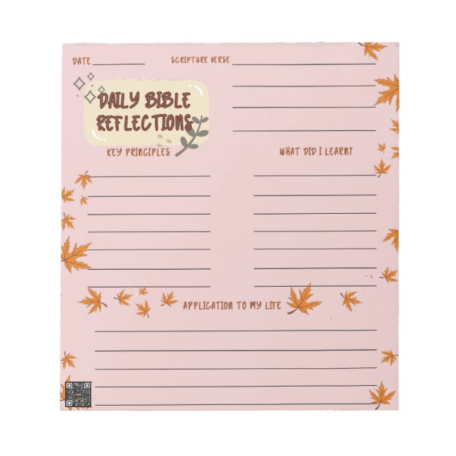 Scripture Daily Reflection Notepad Pink (Front)