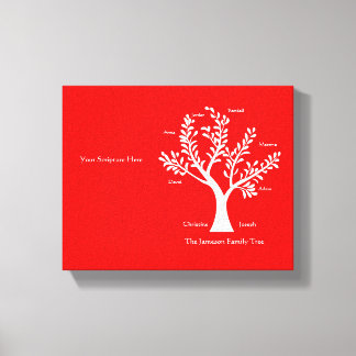 Scripture Family Tree  Canvas Print, Red