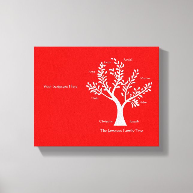 Scripture Family Tree  Canvas Print, Red Print (Front)