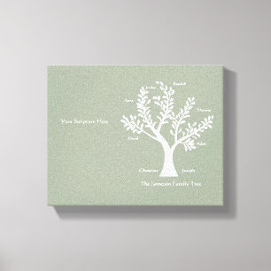 Scripture Family Tree Canvas Print, Warm Grey