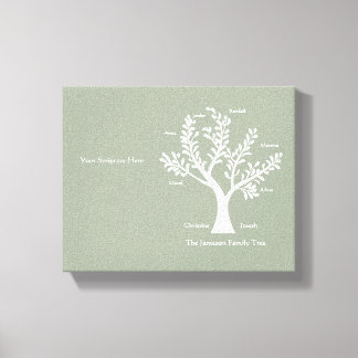 Scripture Family Tree  Canvas Print, Warm Grey Print