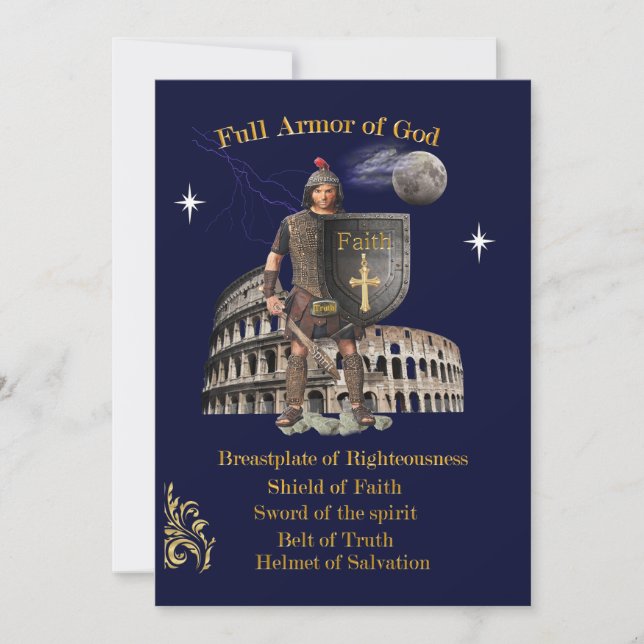 Scripture Full Armour of GOD Holiday Card (Front)