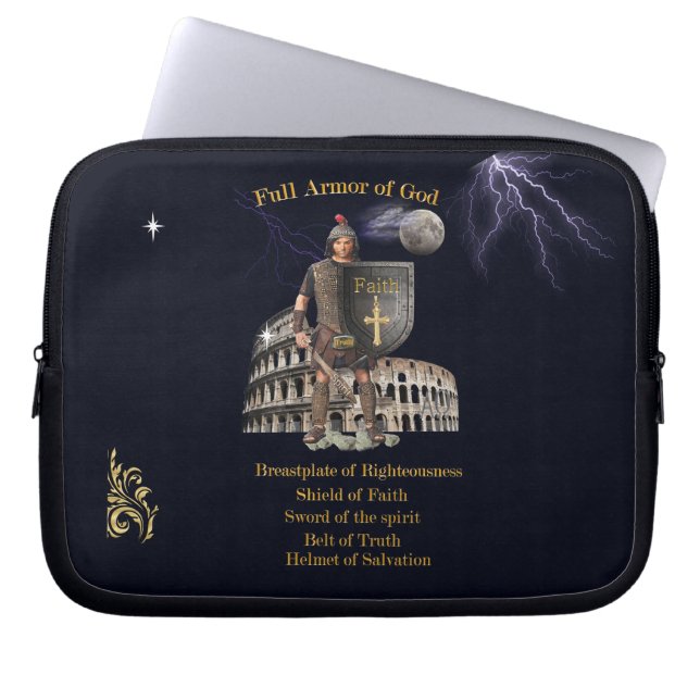 Scripture Full Armour of GOD Laptop Sleeve (Front)