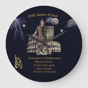 Scripture Full Armour of GOD Large Clock