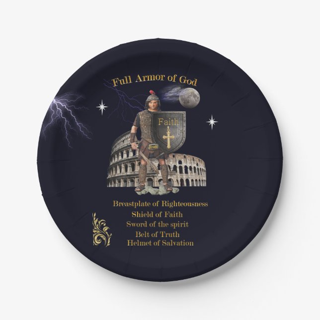 Scripture Full Armour of GOD Paper Plate (Front)