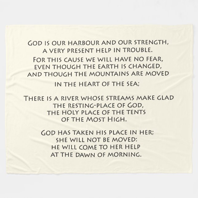 Scripture God Bible Verse Psalms Fleece Blanket (Front (Horizontal))
