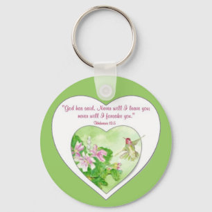 Scripture Hebrews 19:5 Never will I leave You Key Ring