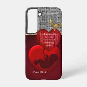 Scripture Hessian Embryo Red Heart Gold Dove Samsung Galaxy Case