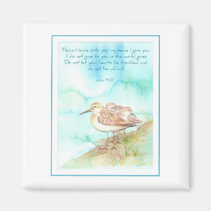 Scripture, Inspiration, John 14:27, Beach Bird Magnet