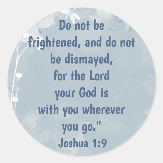 Scripture, Inspirational, Quote Dragonfly Classic Round Sticker (Front)