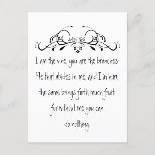 Scripture, John 5:15 I am the Vine inspirational Postcard
