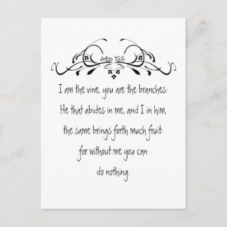 Scripture, John 5:15 I am the Vine Postcard