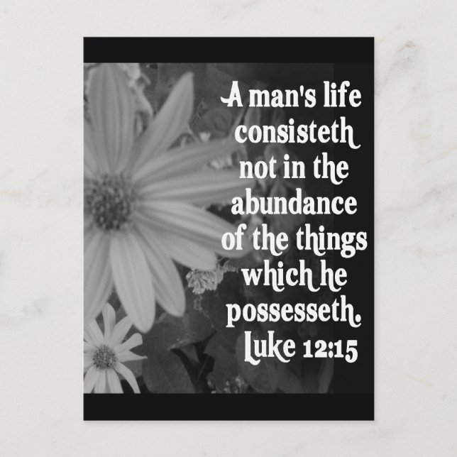 SCRIPTURE LUKE 12:15 POSTCARD (Front)