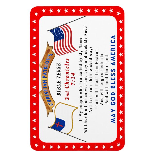 Scripture Magnets Christian Magnets Fridge Patriot (Vertical)