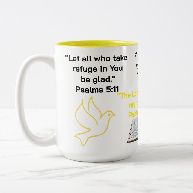 Scripture orientated Two-Tone coffee mug (Left)