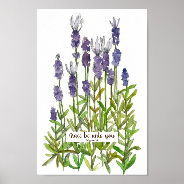 Scripture Philippians 1:2 Bible Verse Lavender Poster (Front)