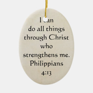 scripture Philippians 4:13 Ceramic Tree Decoration