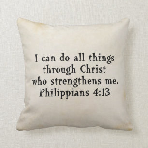 scripture philippians 4:13 cushion