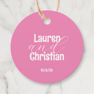 Scripture Pink Wedding Favor Tags