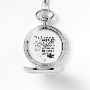 Scripture Pocket Watch Father's Day Proverbs 20:7